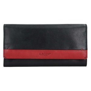 Lagen dámská peněženka kožená 50400 - černá/červená - BLK/CARDINAL