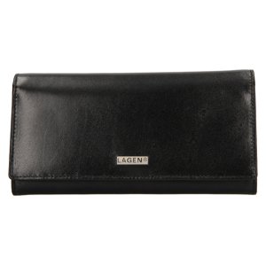 Lagen dámská peněženka kožená s kovovým rámečkem 50039 - černá - BLK