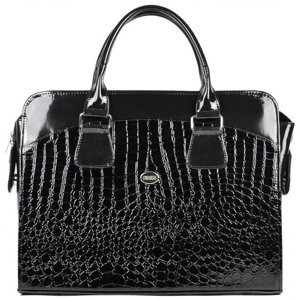 Dámská luxusní taška na notebook černý lak kroko ST01 15.6&quot; GROSSO