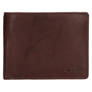 Lagen pánská peněženka kožená W-8053 - tmavě hnědá - D.BRN