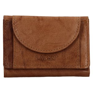 Lagen Unisex mini peněženka kožená W-2030 - světle hnědá - CGN