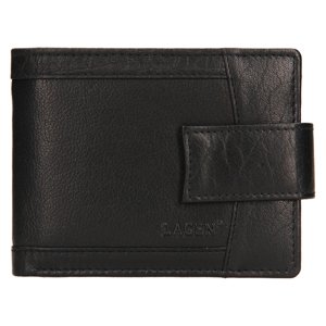 Lagen pánská peněženka kožená V-05 - černá - BLK