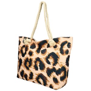 Velká plážová taška v leopardím designu HB013 meruňková