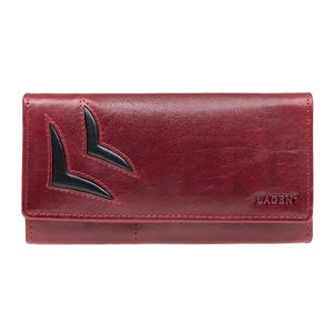 Lagen dámská peněženka kožená 6011/T - červená s černou všivkou RED/BLK