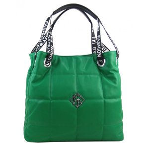Velká dámská kabelka přes rameno v prošívaném designu zelená
