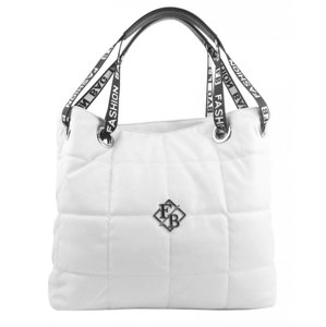 Velká dámská kabelka přes rameno v prošívaném designu bílá