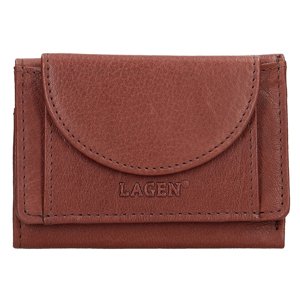 Lagen Unisex mini peněženka kožená W-2030 - hnědá - BRN