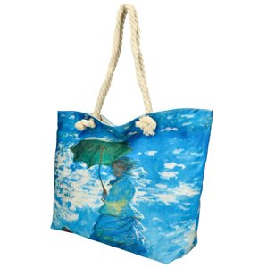 Velká plážová taška v malovaném designu modrá HB002