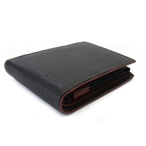 Černá pánská kožená peněženka s hnědou zápinkou 513-8142-60/44