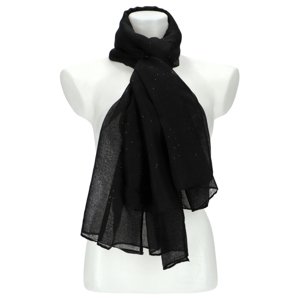 Dámský letní šátek jednobarevný 183x77 cm černá