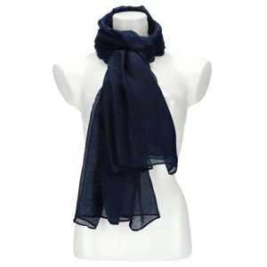 Dámský letní šátek jednobarevný 183x77 cm tmavě modrá