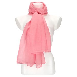 Dámský letní šátek jednobarevný 183x77 cm růžová