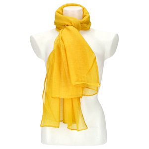Dámský letní šátek jednobarevný 183x77 cm žlutá