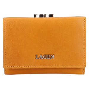 Lagen dámská peněženka kožená s kovovým rámečkem LG-2131 ŽLUTÁ-YELLOW