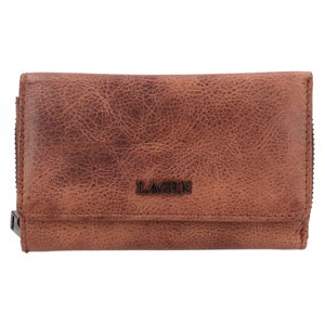 Lagen dámská peněženka kožená LG-2163 HNĚDÁ-BROWN