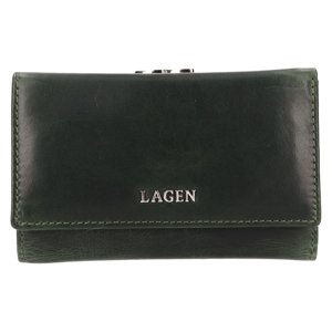 Lagen dámská peněženka kožená s kovovým rámečkem LG-2167-ZELENÁ-GREEN