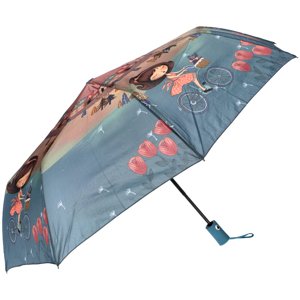 Sweet &amp; Candy Automatický dámský deštník s potiskem modrý