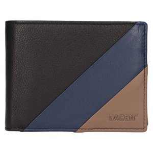 Lagen pánská peněženka kožená BLC-5315 BLK/NAVY/TUPE černá/modrá/béžová
