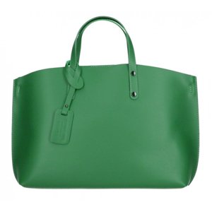 Kožená velká zelená dámská kabelka Casilda