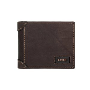 Lagen Pánská peněženka kožená LG-1123-hnědá - BRN
