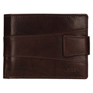 Lagen pánská peněženka kožená V-98 - tmavě hnědá - D.BRN