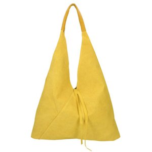 Kožená velká dámská kabelka Alma žlutá