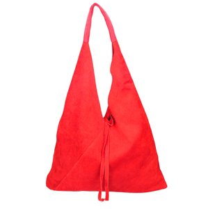 Kožená velká dámská kabelka Alma červená