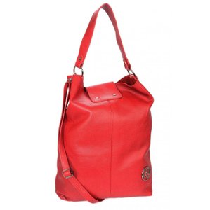 Obrovská červená kožená dámská kabelka / pytel GROSSO