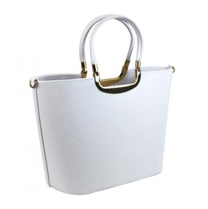 Elegantní bílá matná kabelka se zlatými doplňky S7 GROSSO