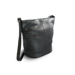 Černá kožená zipová kabelka 212-4002-60