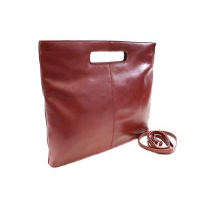 Červená kožená zipová kabelka 212-9123-31