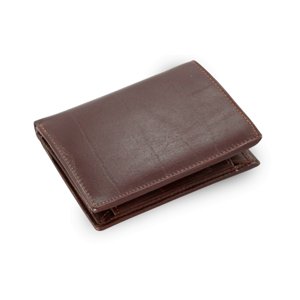 Tmavě hnědá pánská kožená peněženka a dokladovka se zápinkou 514-1610-40