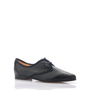 Černé kožené boty se špičkou Maria Jaén Velikost: 36