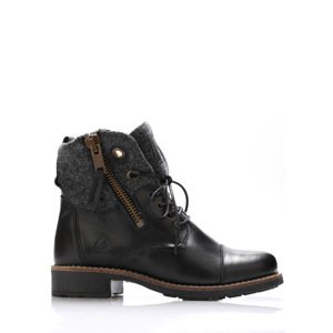 Černé kožené boty s kožíškem Online Shoes Velikost: 38
