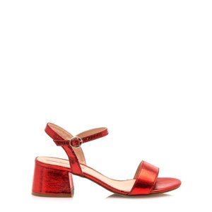 Červené sandálky s šírokým podpatkem MTNG Velikost: 37