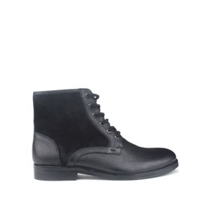Černé pánské kožené šněrovací boty Paolo Vandini Velikost: 42