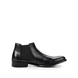 Černé pánské kožené kotníkové boty Paolo Vandini Velikost: 41