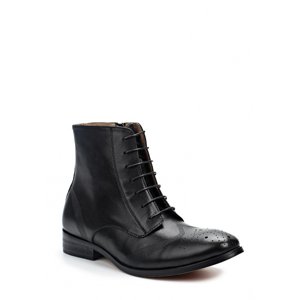 Laceys london Černé kožené šněrovací boty se zipem Laceys Velikost: 37